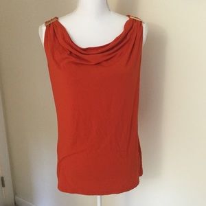 Vince Camuto Cowl Neck Tank Metal Accent